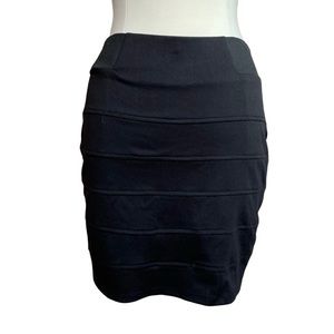 A. BYER Black Ponte Skirt NWT Size Large Knit Elastic Waist